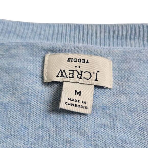 J. Crew Teddie Sweater Women's Medium Blue Knit Long Sleeve Thermal‎ Gorpcore - Picture 4 of 7